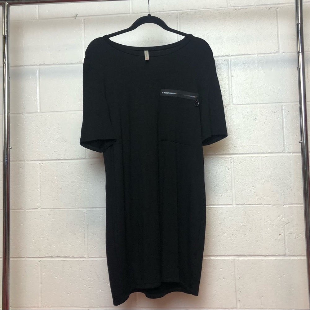 Pinklicious black shirt-dress with zipper pocket